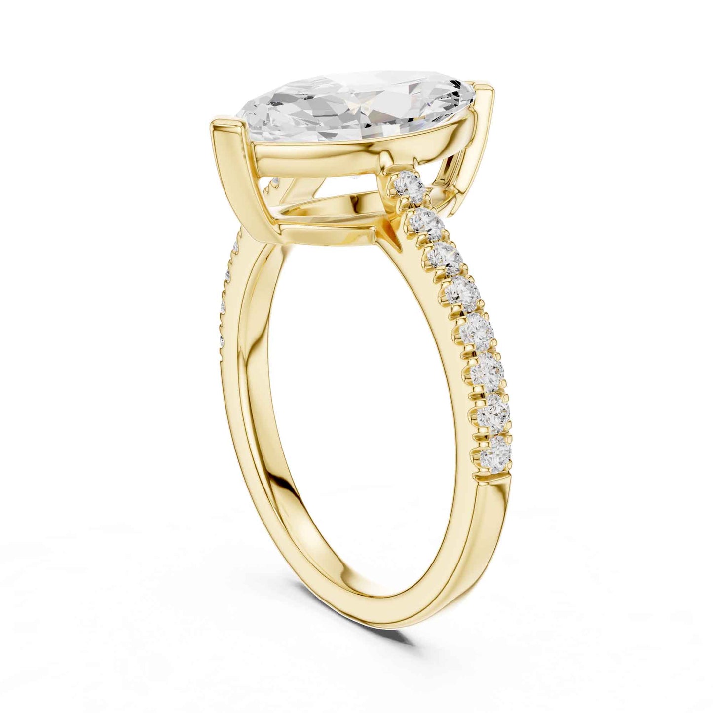 2 Carat Marquise Lab Grown Diamond Pavé Engagement Ring