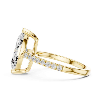 2 Carat Marquise Lab Grown Diamond Pavé Engagement Ring