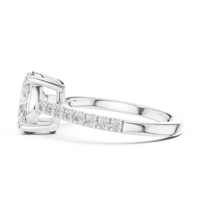 2 Carat Oval Lab Grown Diamond Pavé Engagement Ring