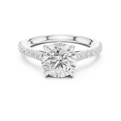 2 Carat Round Lab Grown Diamond Pavé Engagement Ring