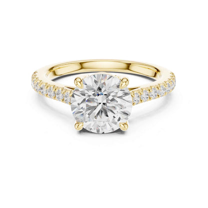 2 Carat Round Lab Grown Diamond Pavé Engagement Ring