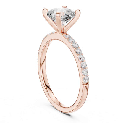 2 Carat Cushion Cut Lab Grown Diamond Pavé Engagement Ring