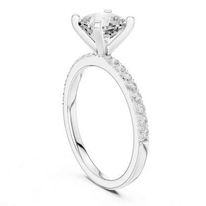 2 Carat Cushion Cut Lab Grown Diamond Pavé Engagement Ring
