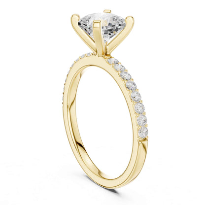 2 Carat Cushion Cut Lab Grown Diamond Pavé Engagement Ring