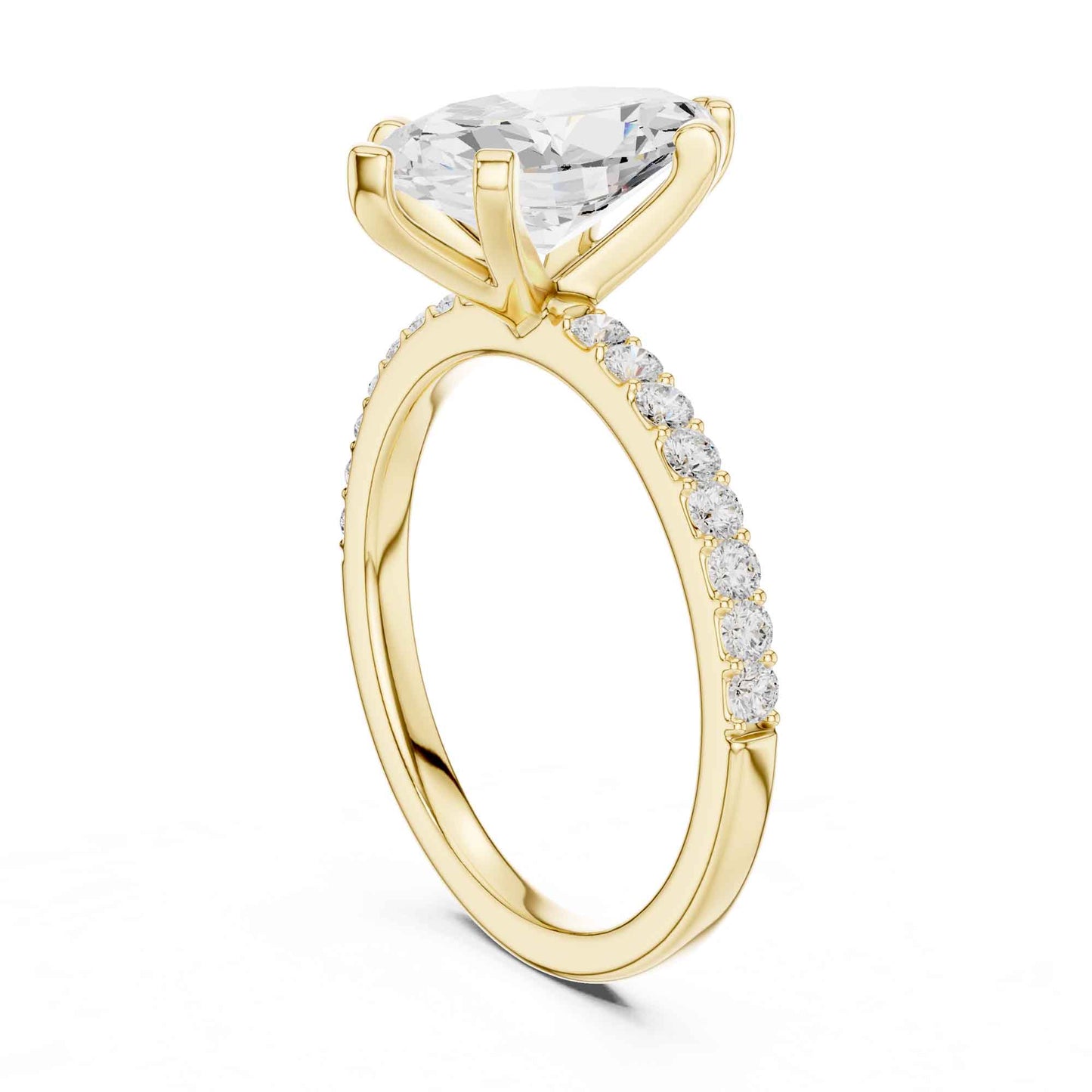 2 Carat Marquise Cut Lab Grown Diamond Pavé Engagement Ring