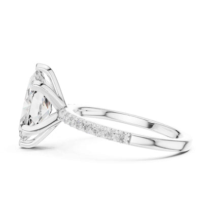 2 Carat Marquise Cut Lab Grown Diamond Pavé Engagement Ring