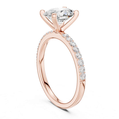 2 Carat Oval Cut Lab Grown Diamond Pavé Engagement Ring