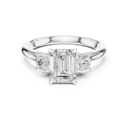 1.5 Carat Elegant Emerald Cut Diamond Three Stone Ring