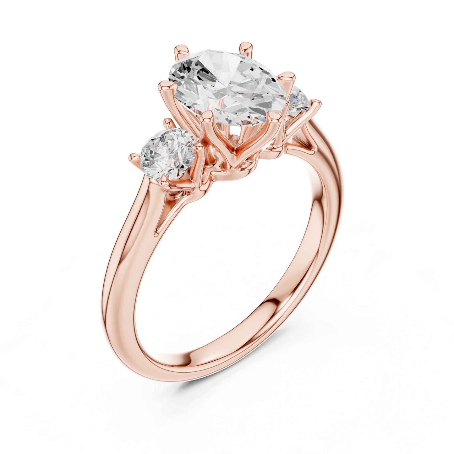 1.5 Carat Oval Shape Diamond Ring with Side Brilliant Diamonds