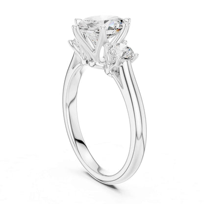 1.5 Carat Oval Shape Diamond Ring with Side Brilliant Diamonds