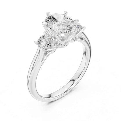 1.5 Carat Oval Shape Diamond Ring with Side Brilliant Diamonds