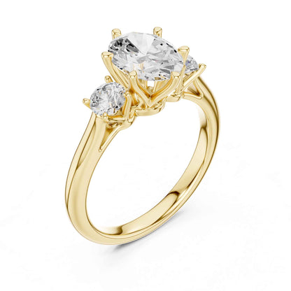 1.5 Carat Oval Shape Diamond Ring with Side Brilliant Diamonds