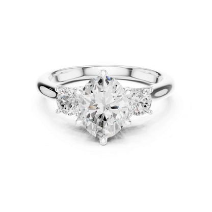 1.5 Carat Oval Shape Diamond Ring with Side Brilliant Diamonds