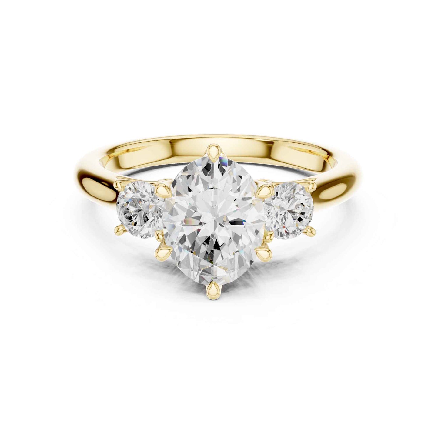 1.5 Carat Oval Shape Diamond Ring with Side Brilliant Diamonds