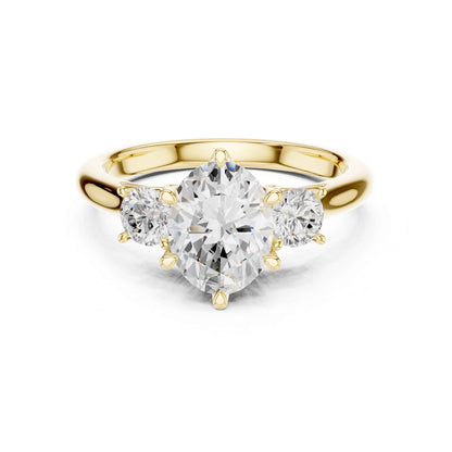 1.5 Carat Oval Shape Diamond Ring with Side Brilliant Diamonds