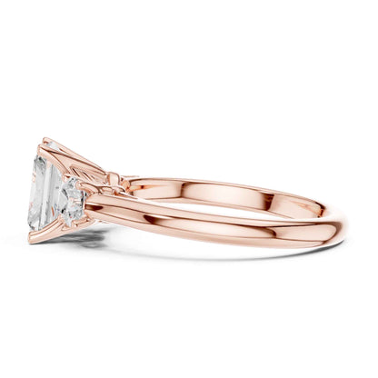 1.5 Radiant Cut Diamond Three Stone Engagement Ring