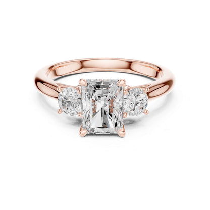 1.5 Radiant Cut Diamond Three Stone Engagement Ring