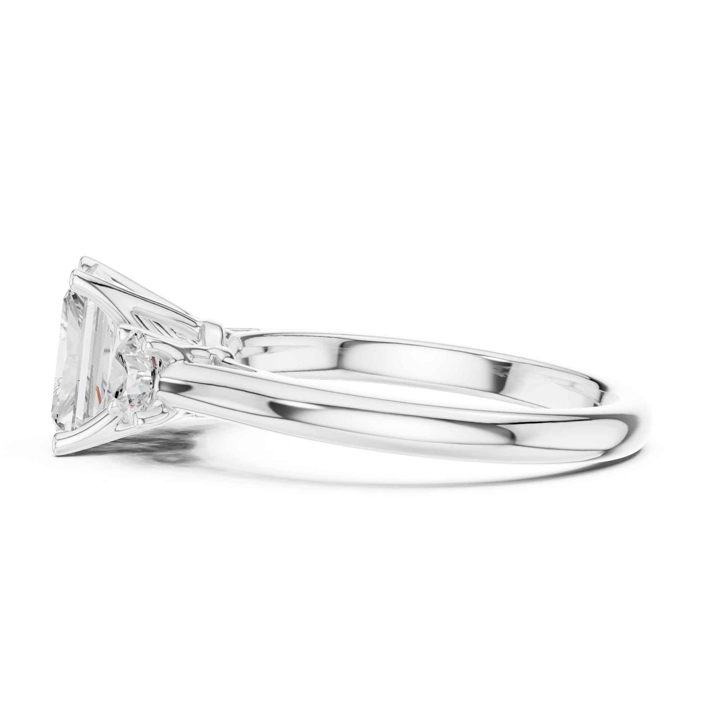 1.5 Radiant Cut Diamond Three Stone Engagement Ring