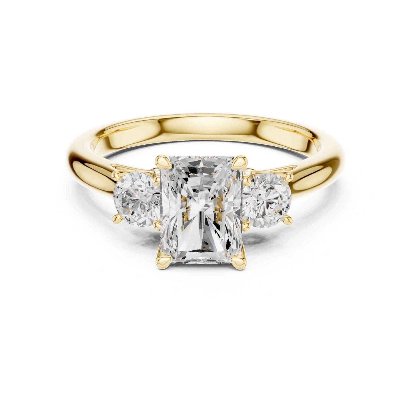 1.5 Radiant Cut Diamond Three Stone Engagement Ring