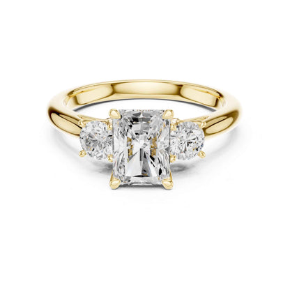 1.5 Radiant Cut Diamond Three Stone Engagement Ring