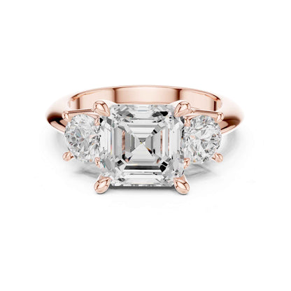 2.5 Carat Asscher-Shaped Diamond Solitaire Ring with Classic Band