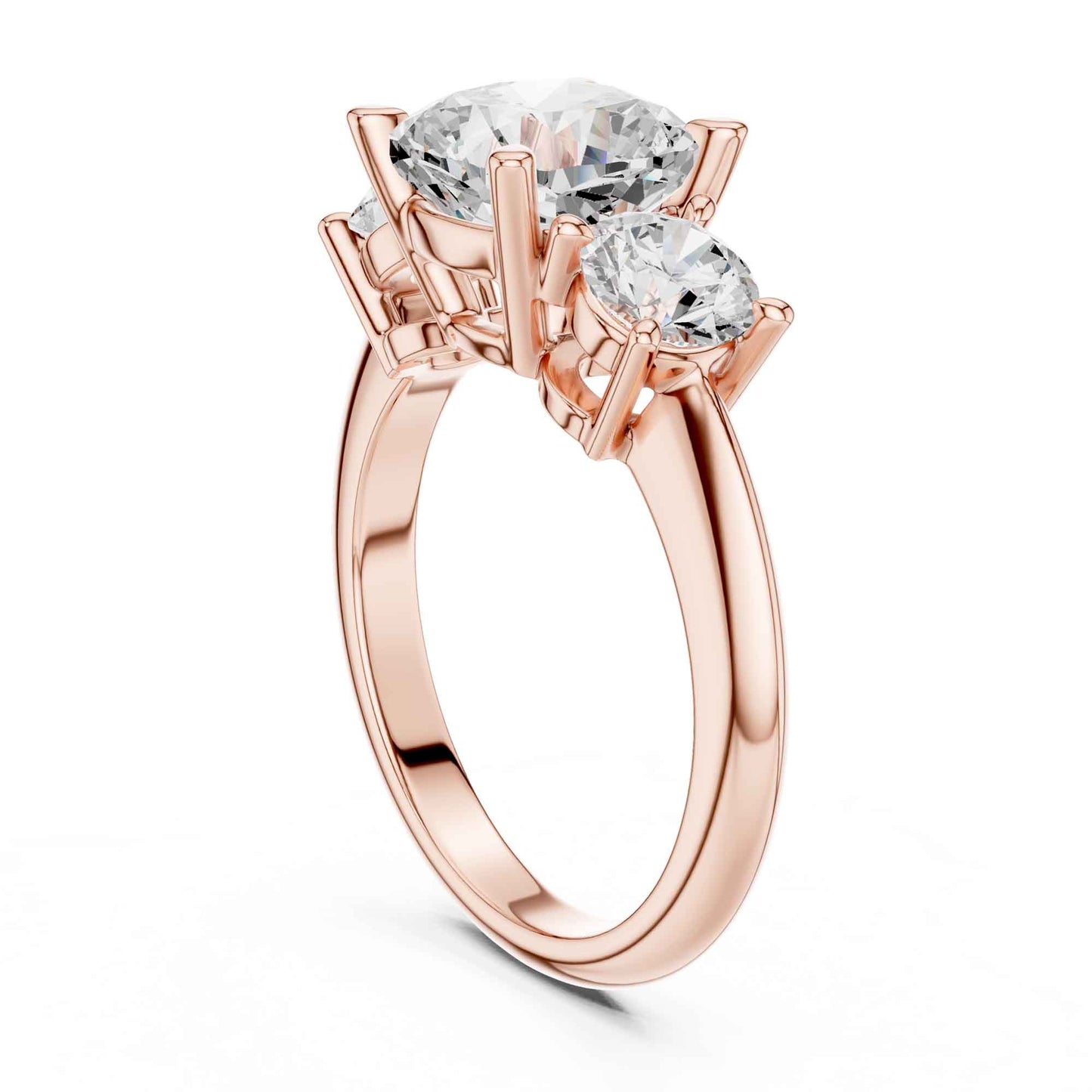 2.5 Carat Cushion Cut Diamond Three-Stone Engagement Ring with Round Side Stones