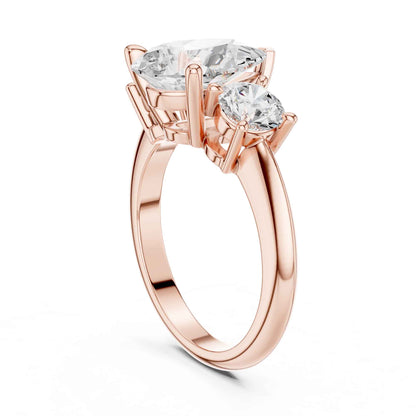 2.5 Carat Pear-Shaped Diamond Three-Stone Engagement Ring