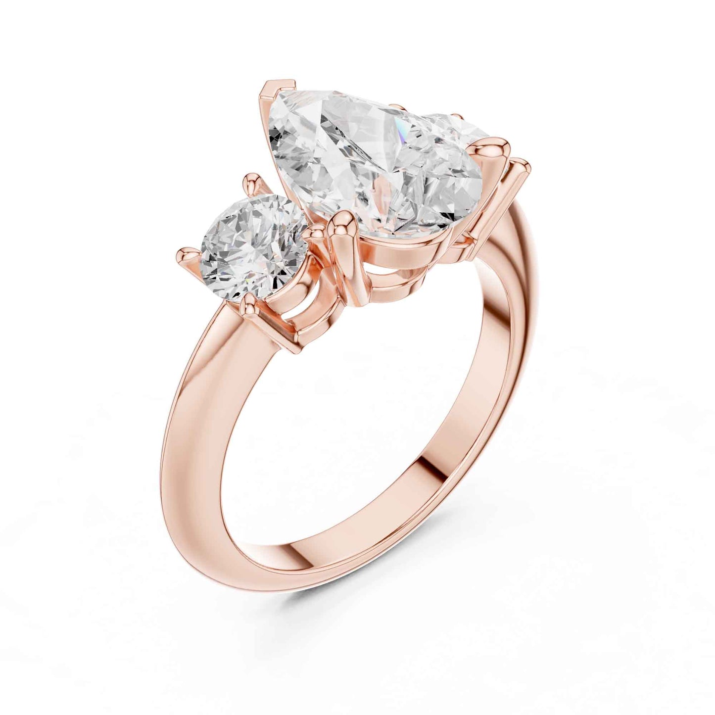 2.5 Carat Pear-Shaped Diamond Three-Stone Engagement Ring