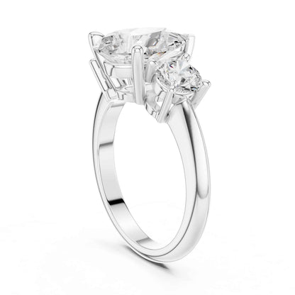 2.5 Carat Pear-Shaped Diamond Three-Stone Engagement Ring
