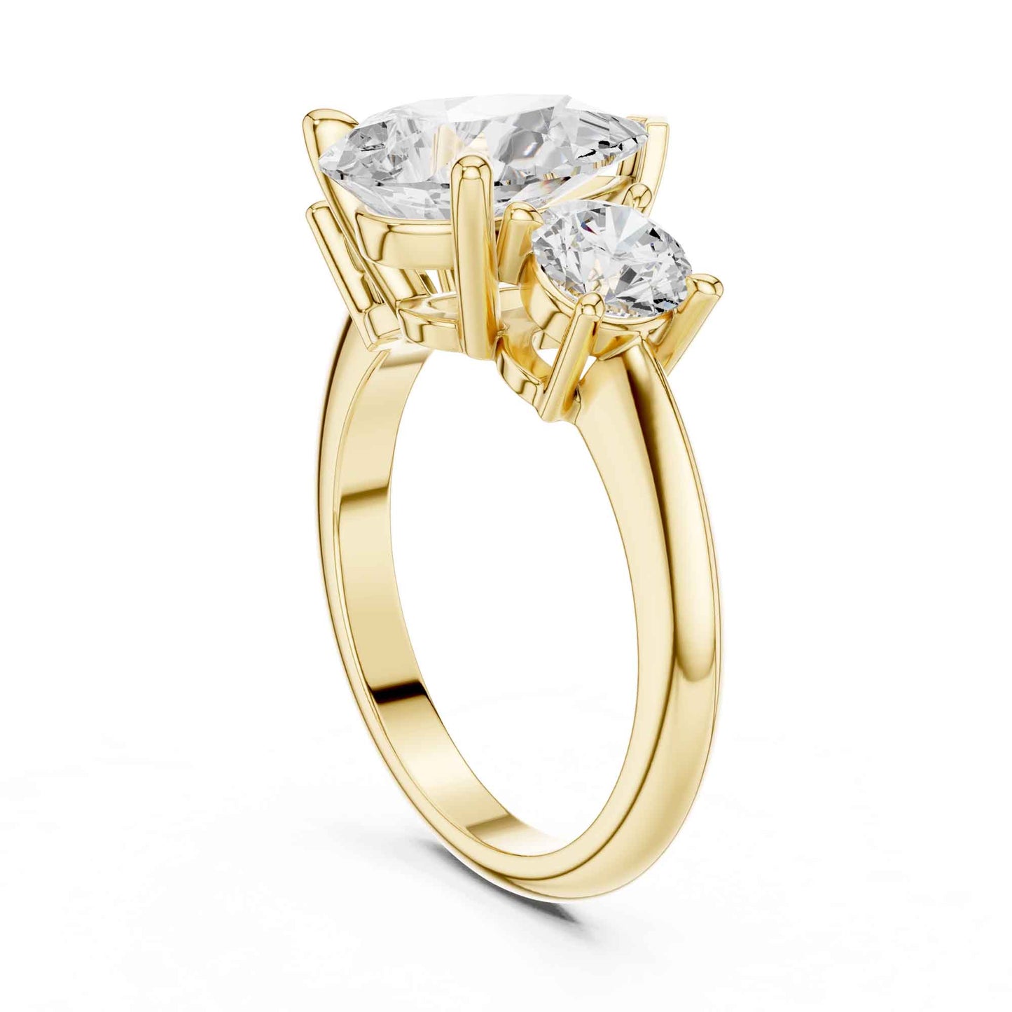 2.5 Carat Pear-Shaped Diamond Three-Stone Engagement Ring