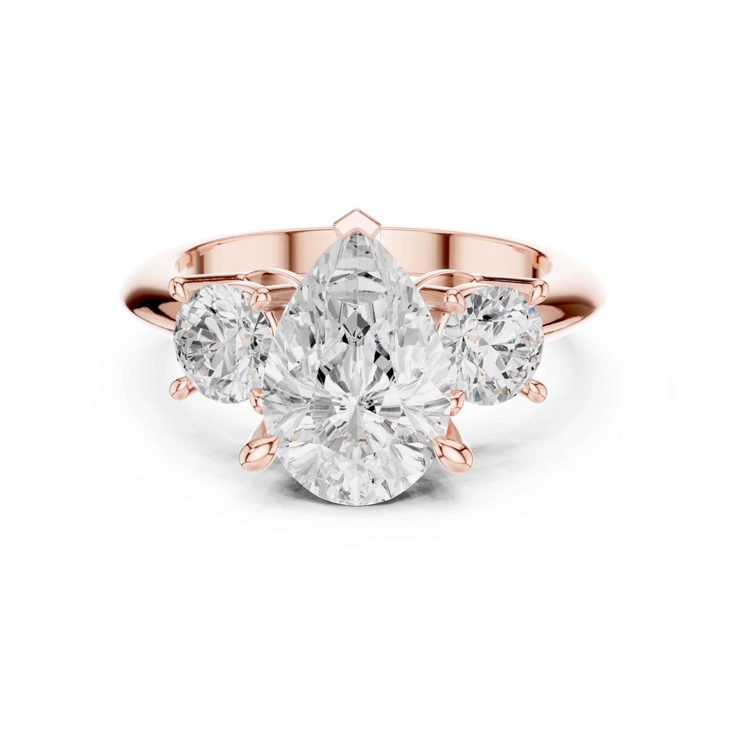 2.5 Carat Pear-Shaped Diamond Three-Stone Engagement Ring