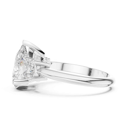 2.5 Carat Pear-Shaped Diamond Three-Stone Engagement Ring