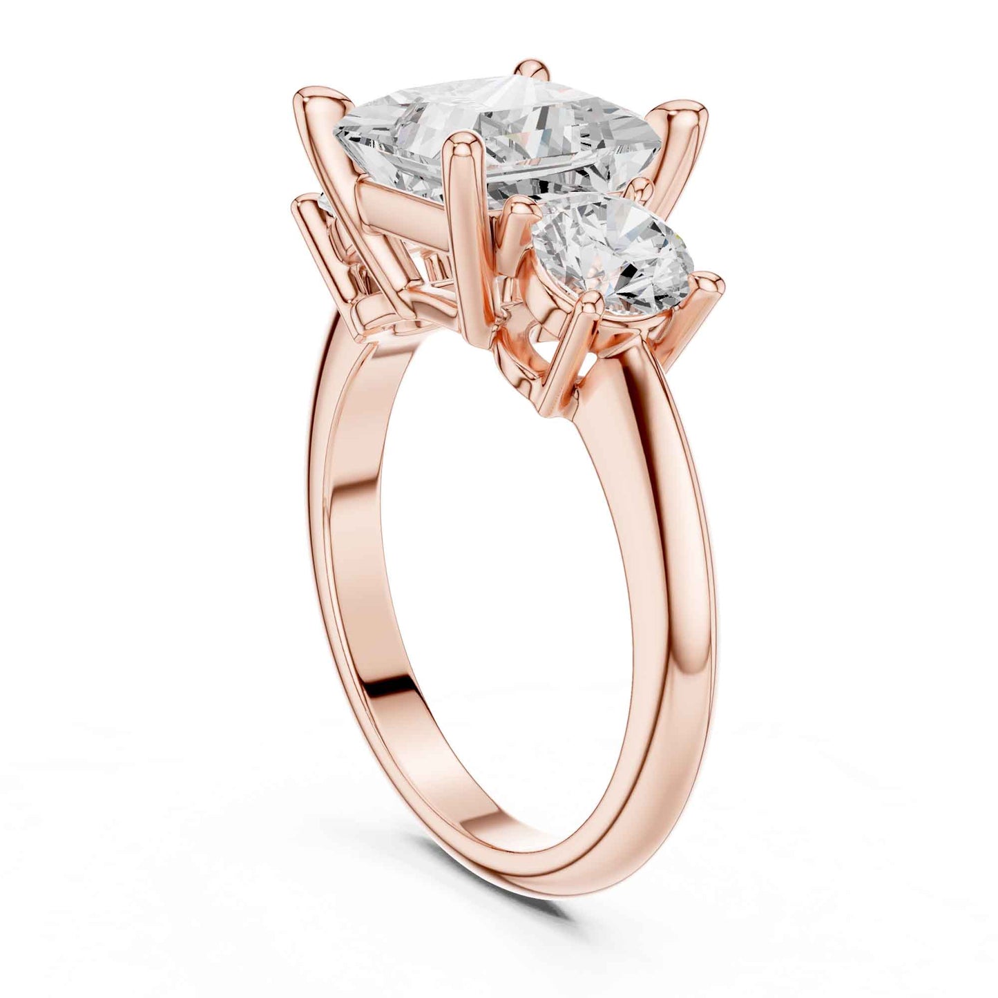 2.5 Carat Princess Cut Diamond Three-Stone Engagement Ring