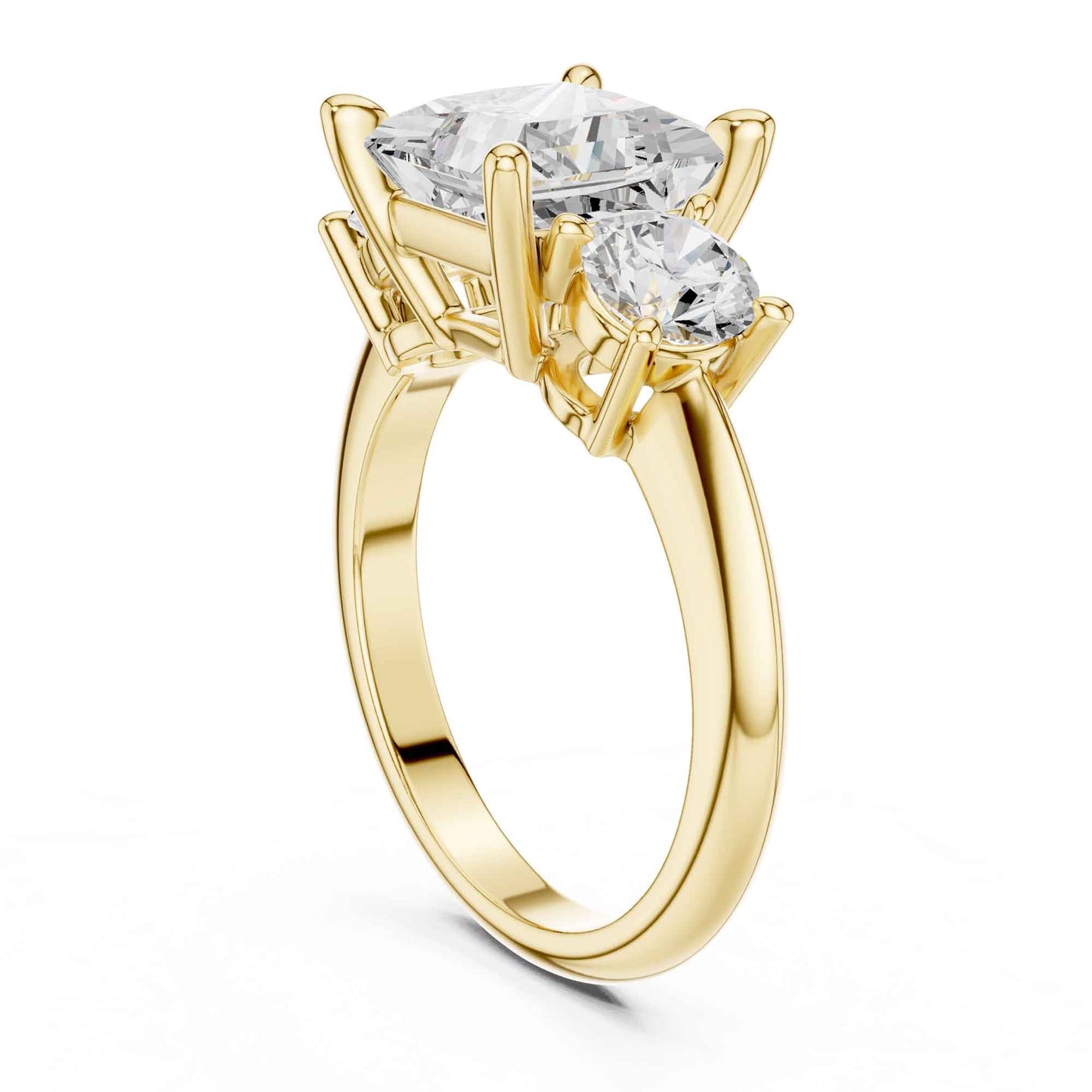 2.5 Carat Princess Cut Diamond Three-Stone Engagement Ring