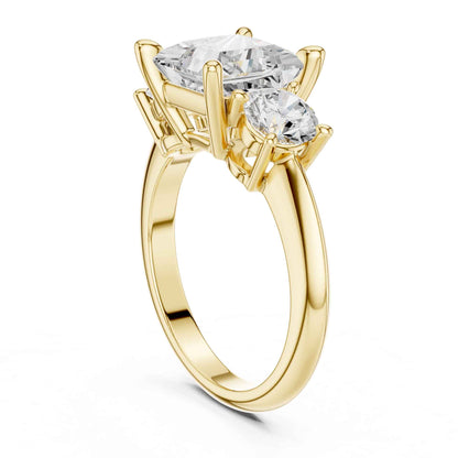 2.5 Carat Princess Cut Diamond Three-Stone Engagement Ring