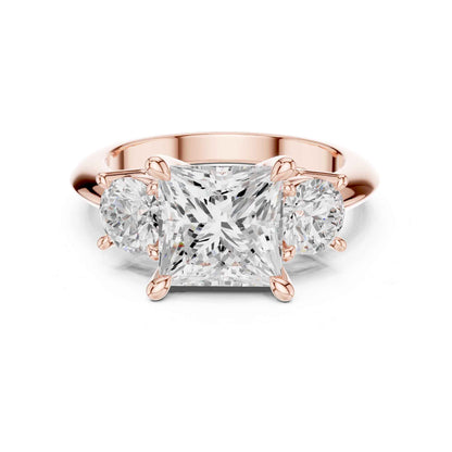 2.5 Carat Princess Cut Diamond Three-Stone Engagement Ring