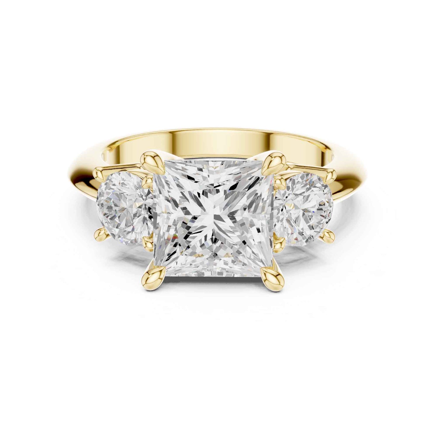 2.5 Carat Princess Cut Diamond Three-Stone Engagement Ring