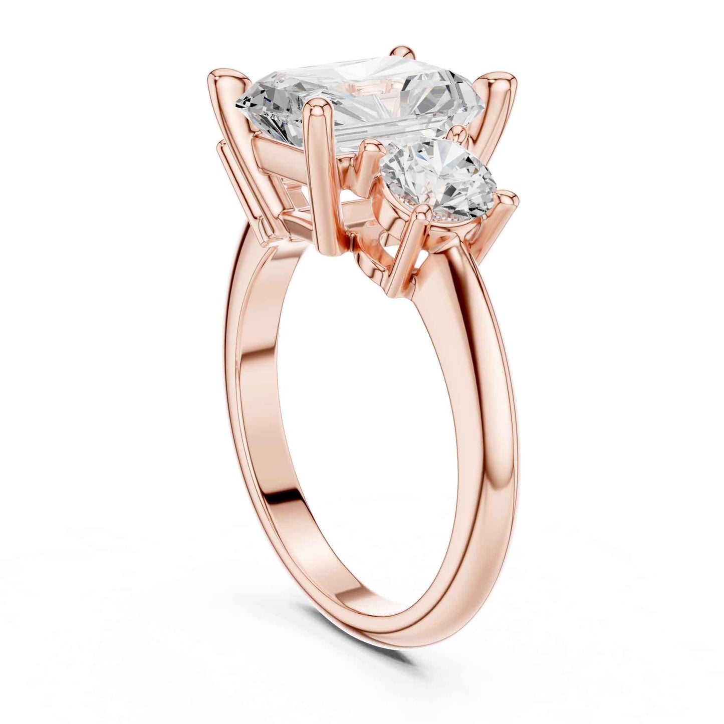 2.5 Carat Radiant Cut Diamond Three-Stone Engagement Ring