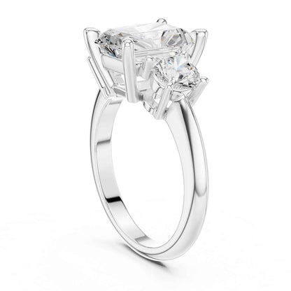 2.5 Carat Radiant Cut Diamond Three-Stone Engagement Ring
