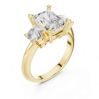 2.5 Carat Radiant Cut Diamond Three-Stone Engagement Ring
