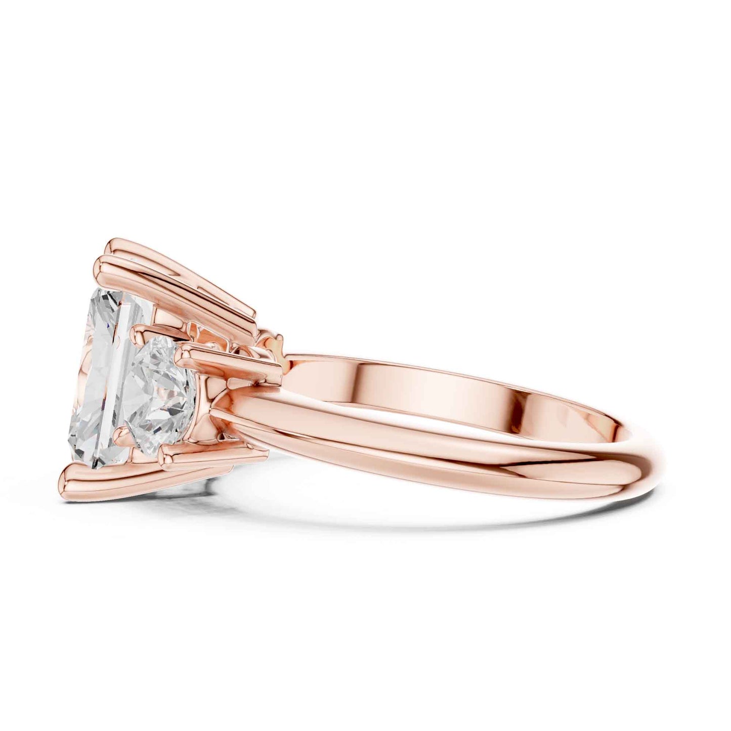 2.5 Carat Radiant Cut Diamond Three-Stone Engagement Ring