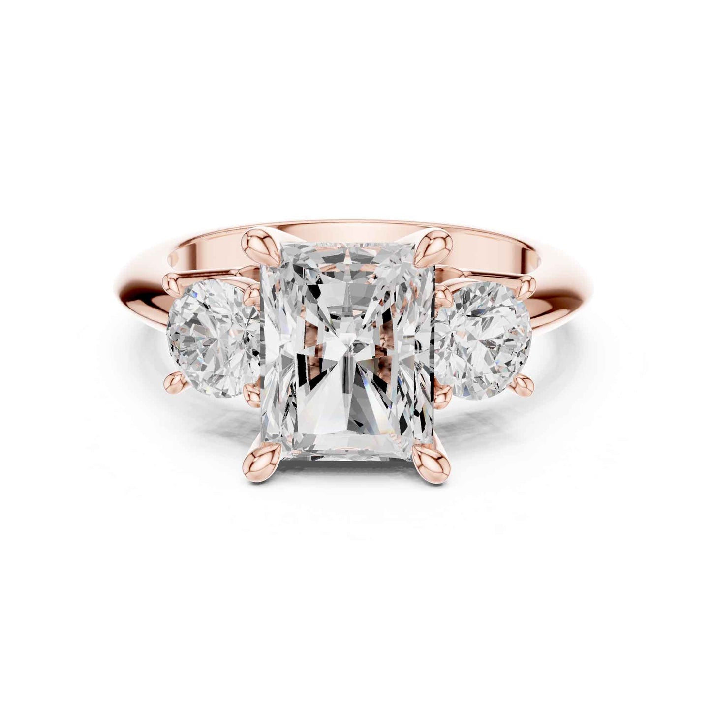 2.5 Carat Radiant Cut Diamond Three-Stone Engagement Ring