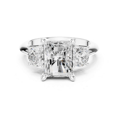 2.5 Carat Radiant Cut Diamond Three-Stone Engagement Ring