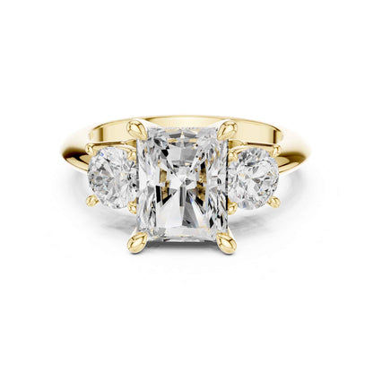 2.5 Carat Radiant Cut Diamond Three-Stone Engagement Ring