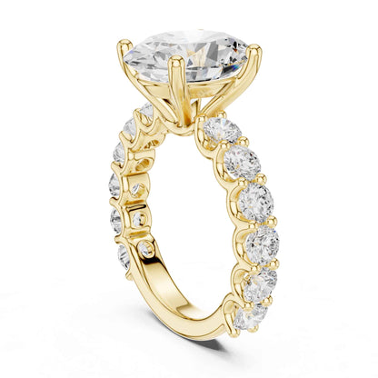 4 Carat Oval Cut Lab Grown Diamond Engagement Ring with Pavé Band
