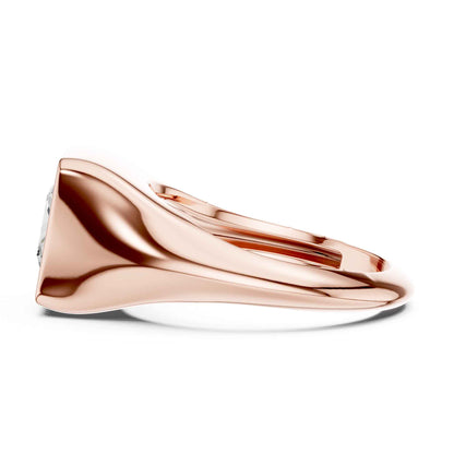 2 Carat Princess Cut Lab Grown Diamond Bezel Set Statement Ring