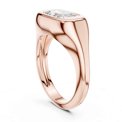 2 Carat Radiant Cut Lab Grown Diamond Bezel Set Statement Ring