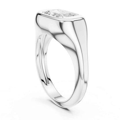2 Carat Radiant Cut Lab Grown Diamond Bezel Set Statement Ring