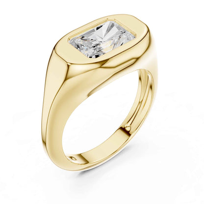 2 Carat Radiant Cut Lab Grown Diamond Bezel Set Statement Ring