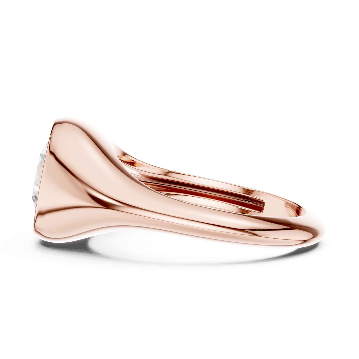 2 Carat Modern Round Cut Lab Grown Diamond Signet Ring